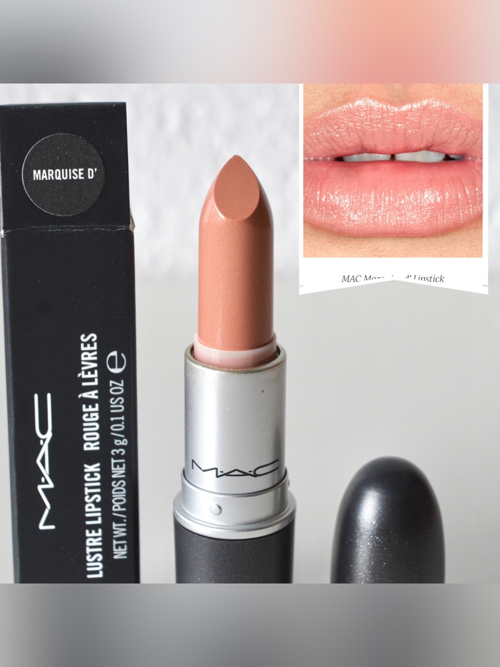 MAC Cosmetics Lipstick *MARQUISE D'* Limited Edition Peach Nude Shimmer BNIB